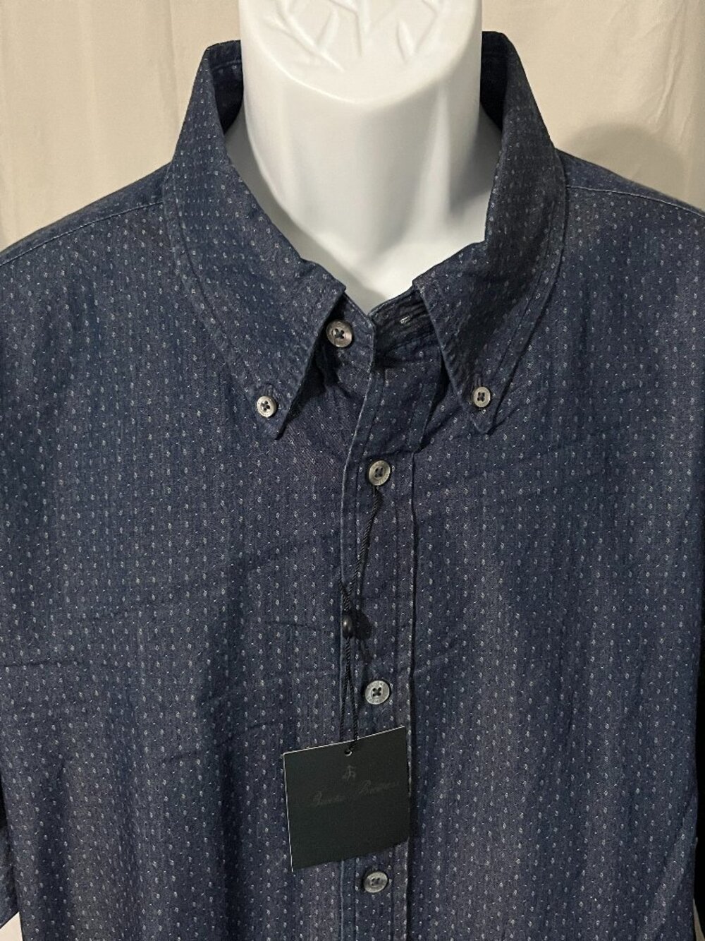 🆕 Brooks Brothers Men’s Dark Blue Textured Regent Shirt 2XL XXL NWT 👔